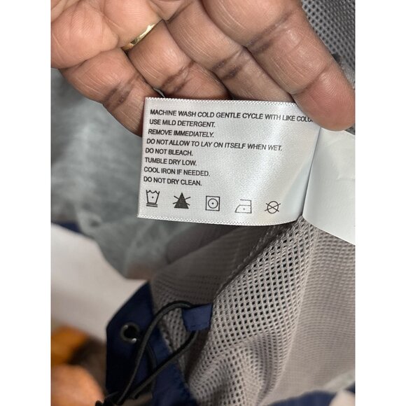 Yale Navy Blue Windbreaker Jacket With Zip Front & Elastic Cuffs XL - Picture 10 of 12